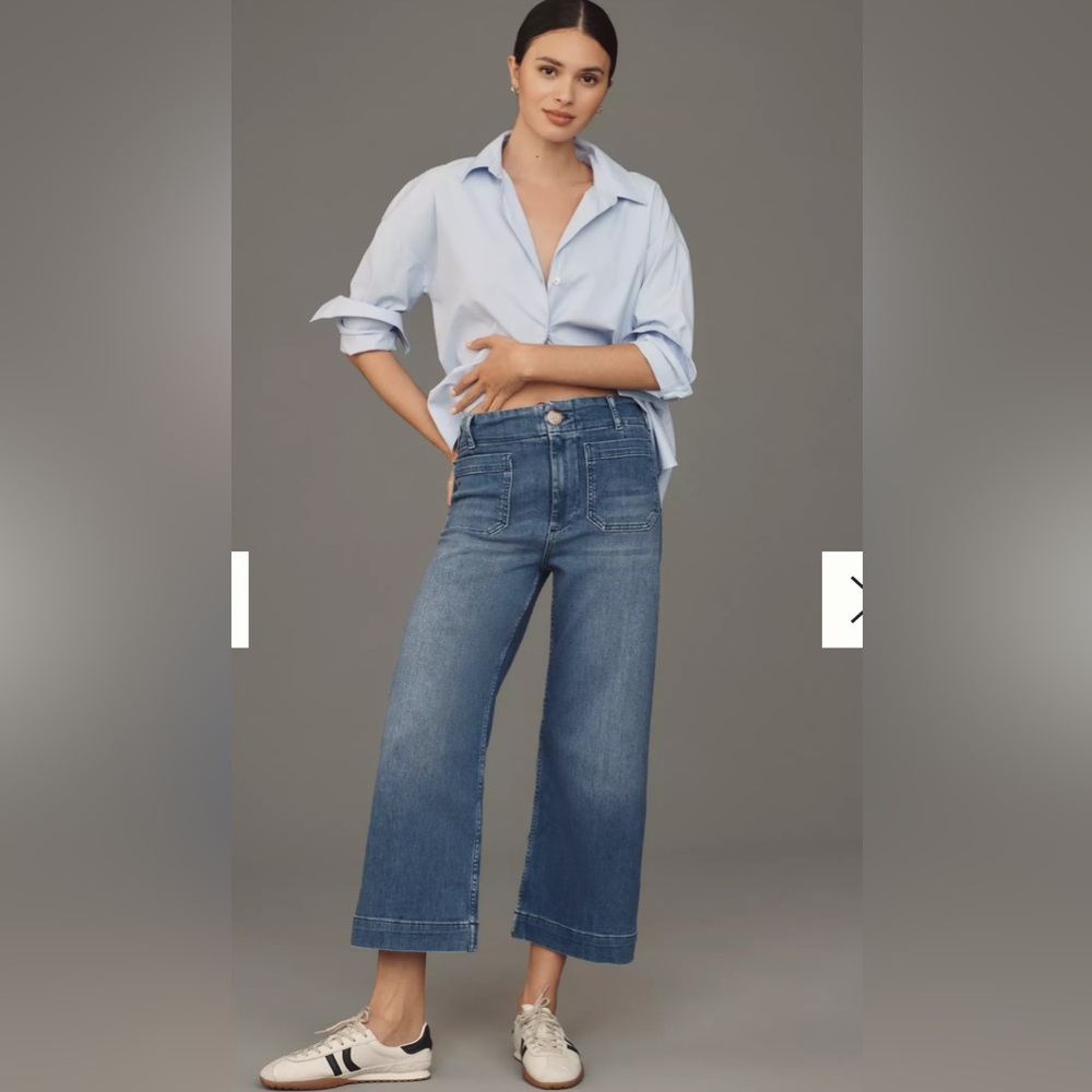 MAEVE COLETTE CROPPED HIGH-RISE WIDE-LEG JEANS